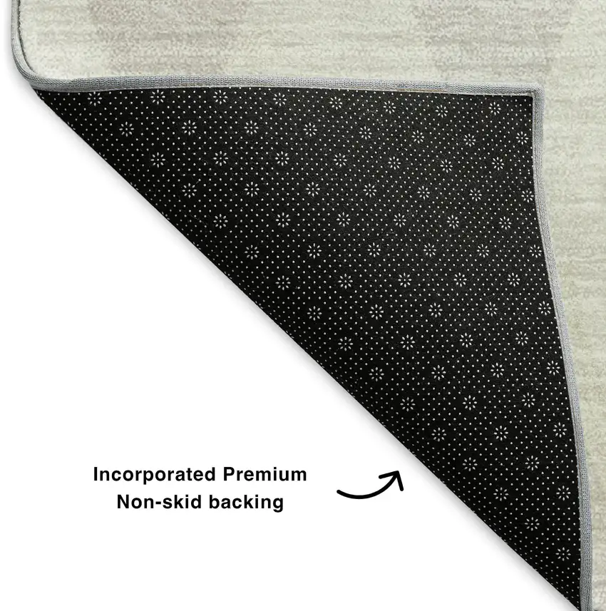 Ivory And Beige Diamond Washable Area Rug With UV Protection Photo 7