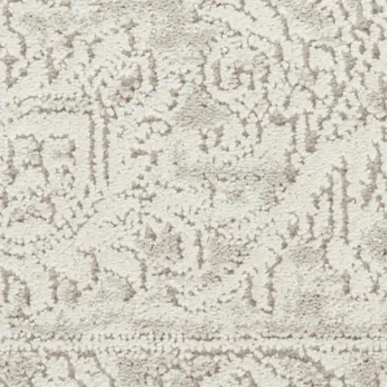 Ivory And Beige Floral Distressed Non Skid Area Rug Photo 1