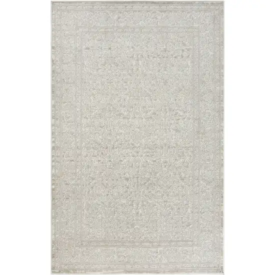 Ivory And Beige Floral Distressed Non Skid Area Rug Photo 6