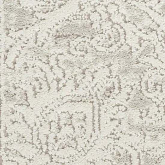 Ivory And Beige Floral Distressed Non Skid Area Rug Photo 2
