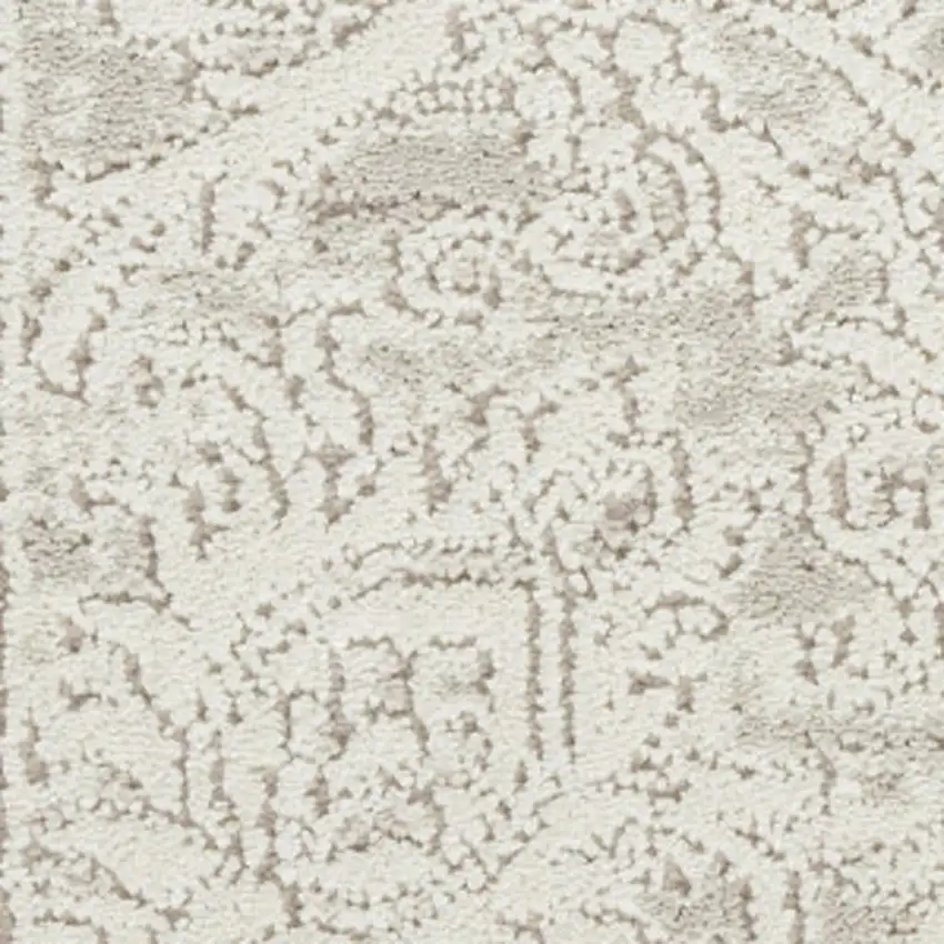 Ivory And Beige Floral Distressed Non Skid Area Rug Photo 2
