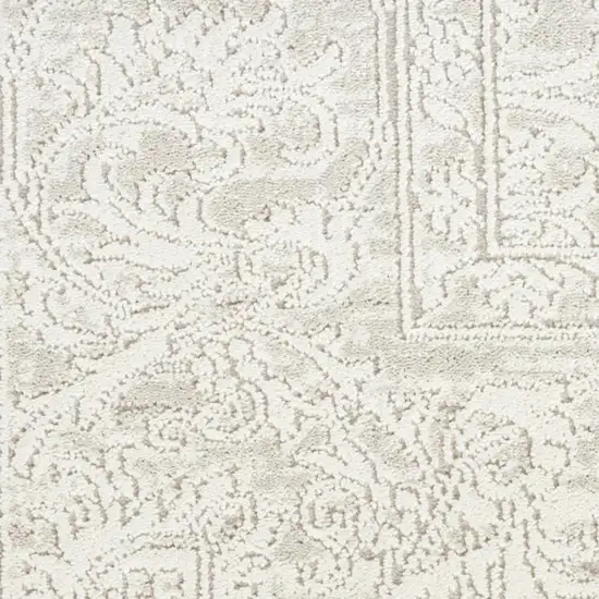 Ivory And Beige Floral Distressed Non Skid Area Rug Photo 2