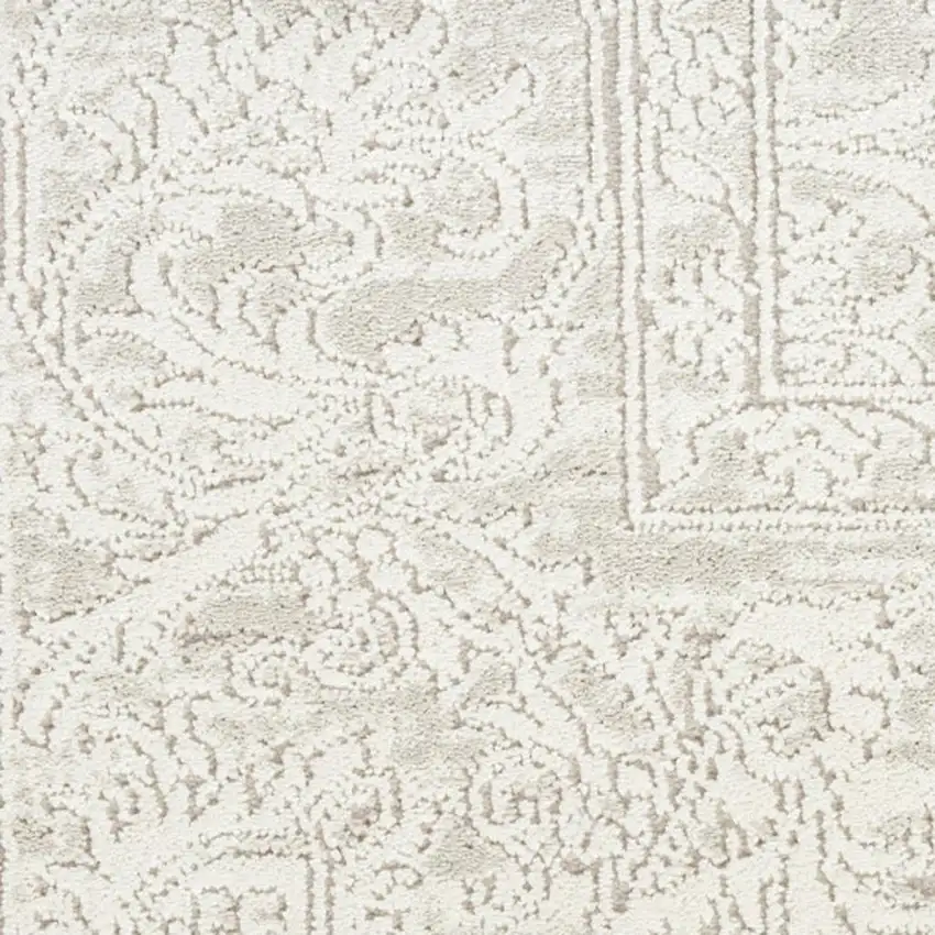 Ivory And Beige Floral Distressed Non Skid Area Rug Photo 2