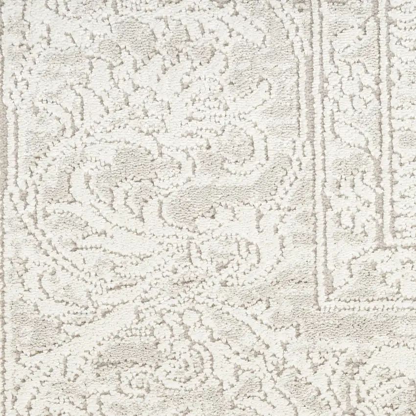 Ivory And Beige Floral Distressed Non Skid Area Rug Photo 9