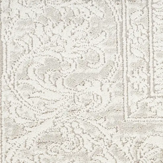 Ivory And Beige Floral Distressed Non Skid Area Rug Photo 9