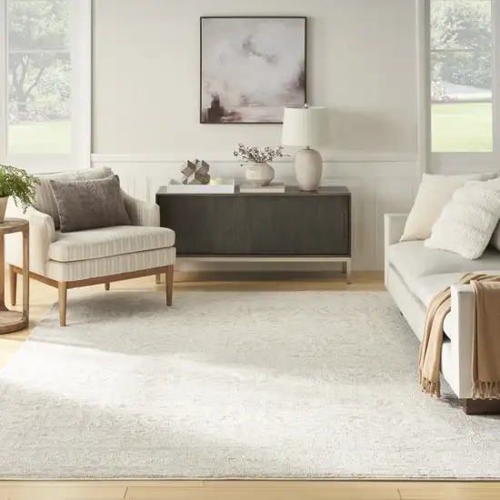 Ivory And Beige Floral Distressed Non Skid Area Rug Photo 6
