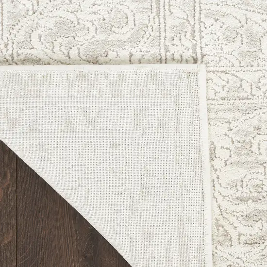 Ivory And Beige Floral Distressed Non Skid Area Rug Photo 9