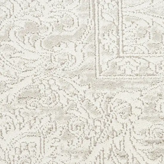 Ivory And Beige Floral Distressed Non Skid Area Rug Photo 2