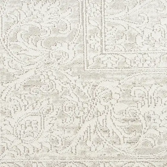 Ivory And Beige Floral Distressed Non Skid Area Rug Photo 4
