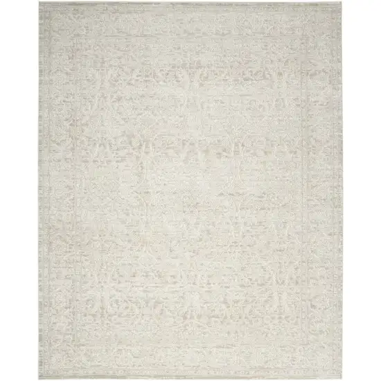 Ivory And Beige Floral Distressed Non Skid Area Rug Photo 7