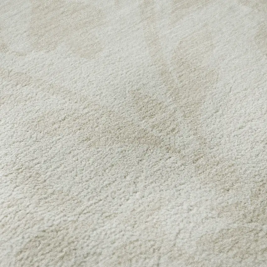 Ivory And Beige Floral Washable Area Rug With UV Protection Photo 8