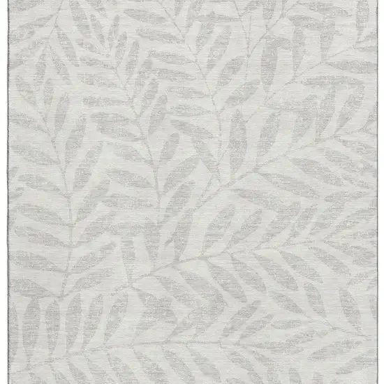 Ivory And Beige Floral Washable Area Rug With UV Protection Photo 3