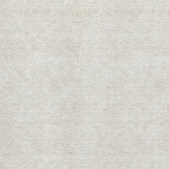 Ivory And Beige Floral Washable Area Rug With UV Protection Photo 3