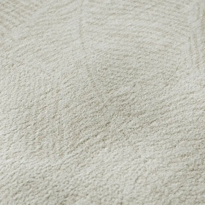 Ivory And Beige Floral Washable Area Rug With UV Protection Photo 9