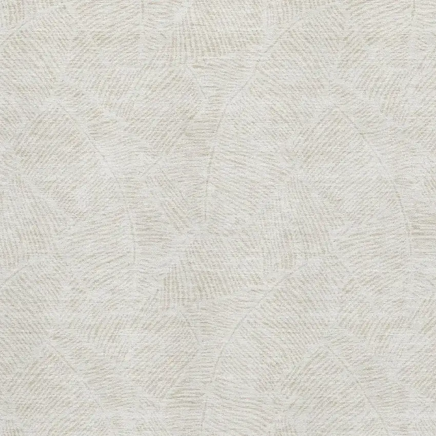 Ivory And Beige Floral Washable Area Rug With UV Protection Photo 3