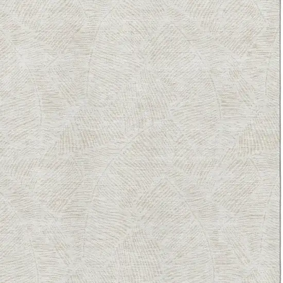 Ivory And Beige Floral Washable Area Rug With UV Protection Photo 3