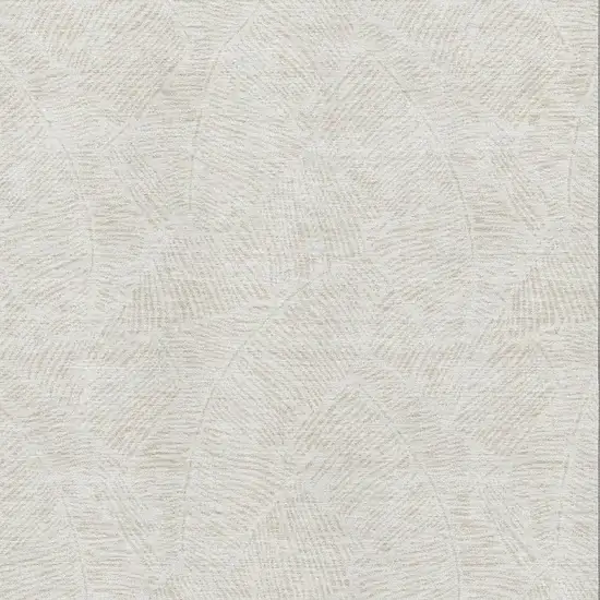 Ivory And Beige Floral Washable Area Rug With UV Protection Photo 3