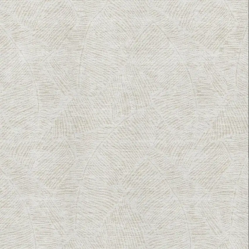 Ivory And Beige Floral Washable Area Rug With UV Protection Photo 3