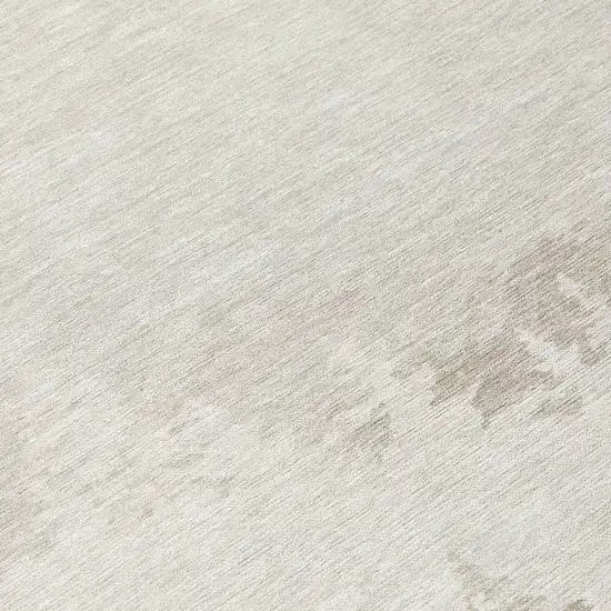 Ivory And Beige Floral Washable Indoor Outdoor Area Rug Photo 4