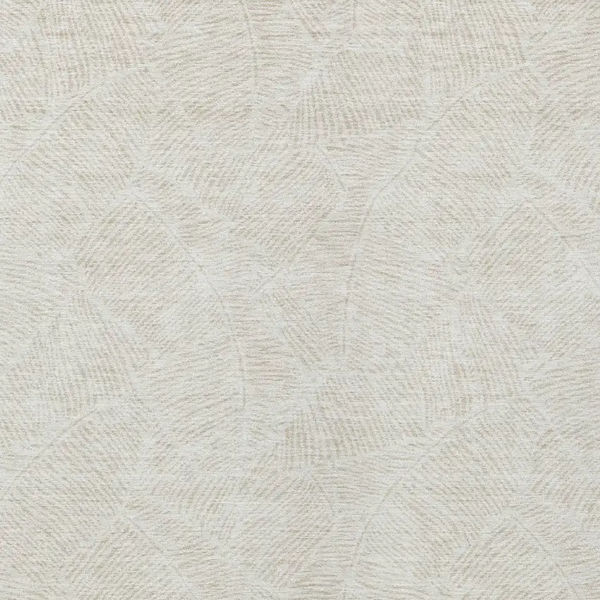 Ivory And Beige Floral Washable Indoor Outdoor Area Rug Photo 6
