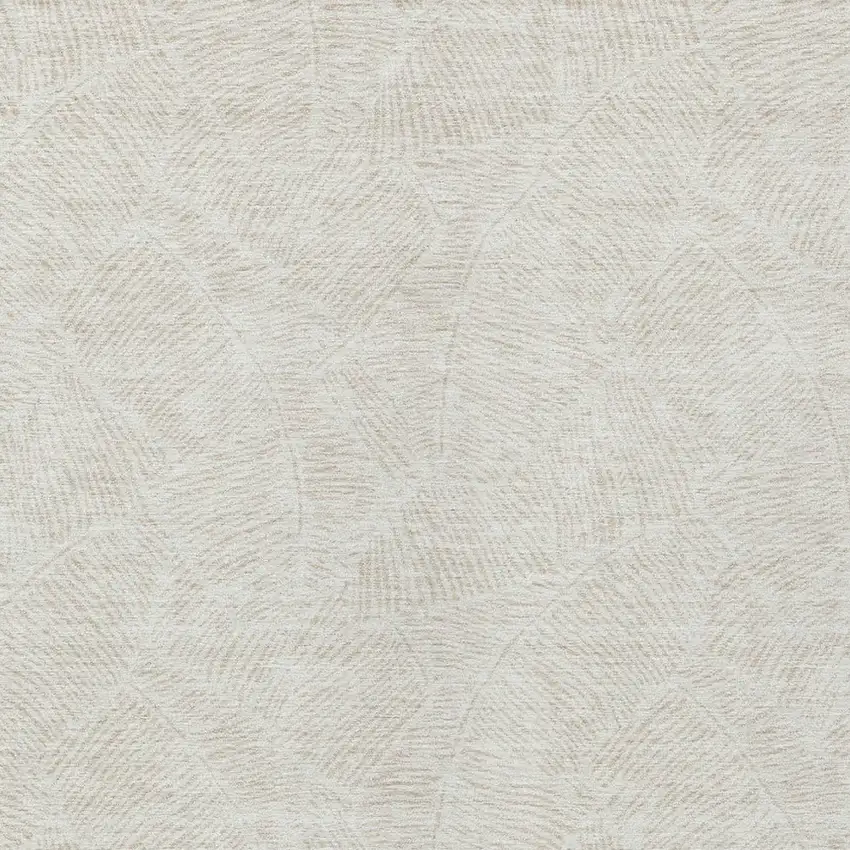 Ivory And Beige Floral Washable Indoor Outdoor Area Rug Photo 6