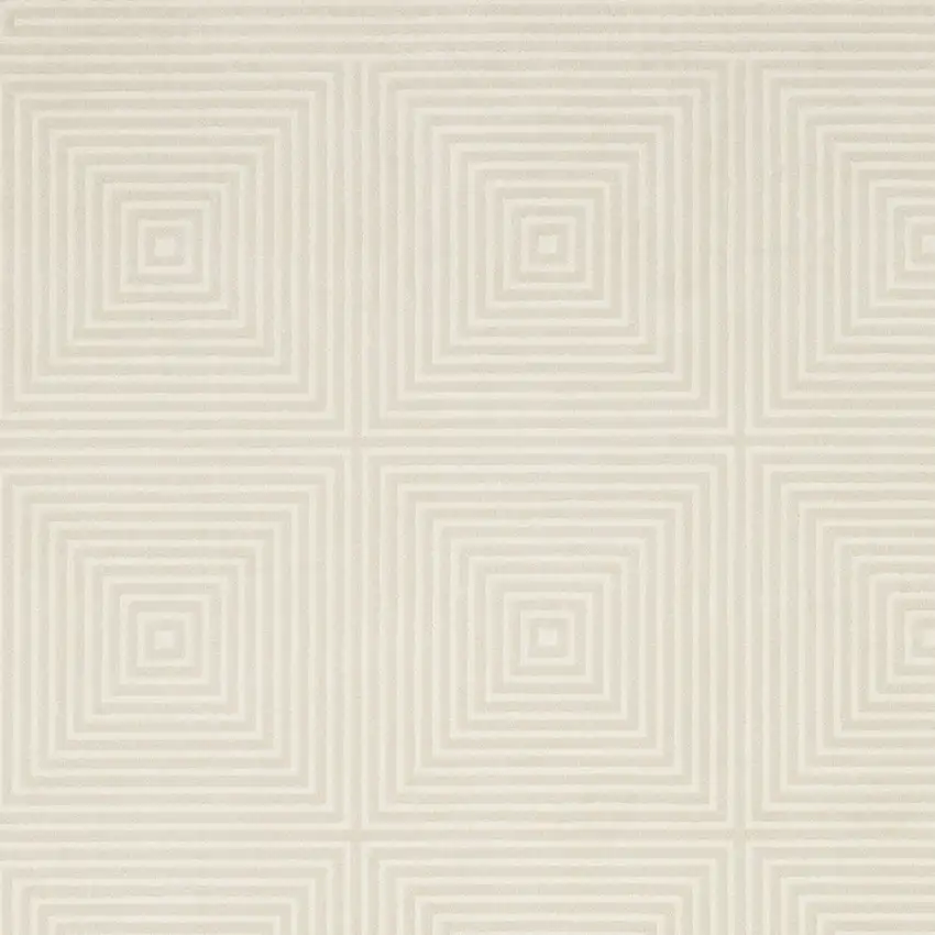 Ivory And Beige Geometric Area Rug Photo 6