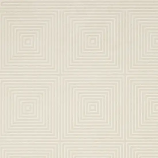 Ivory And Beige Geometric Area Rug Photo 6