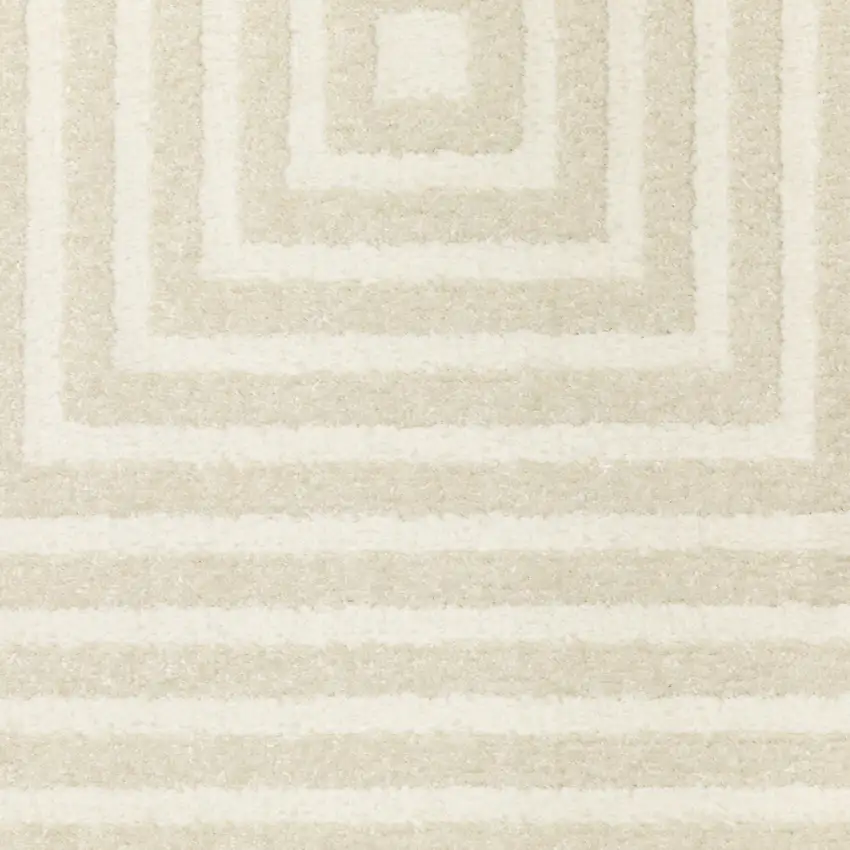 Ivory And Beige Geometric Area Rug Photo 5