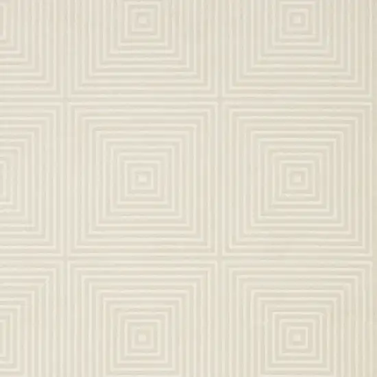 Ivory And Beige Geometric Area Rug Photo 6