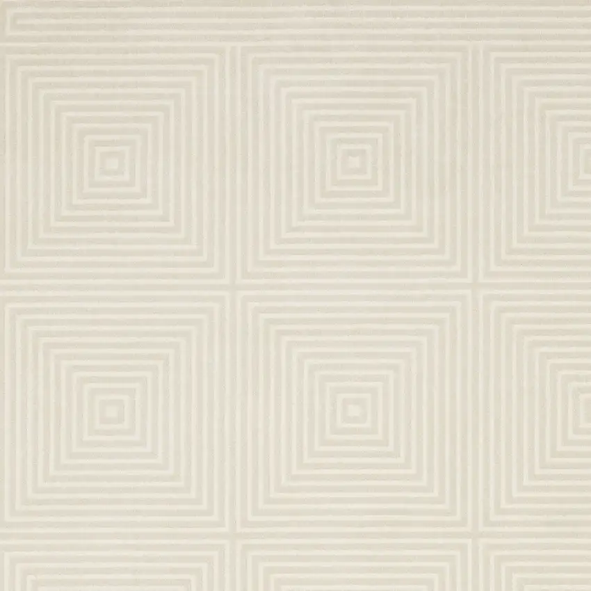 Ivory And Beige Geometric Area Rug Photo 6