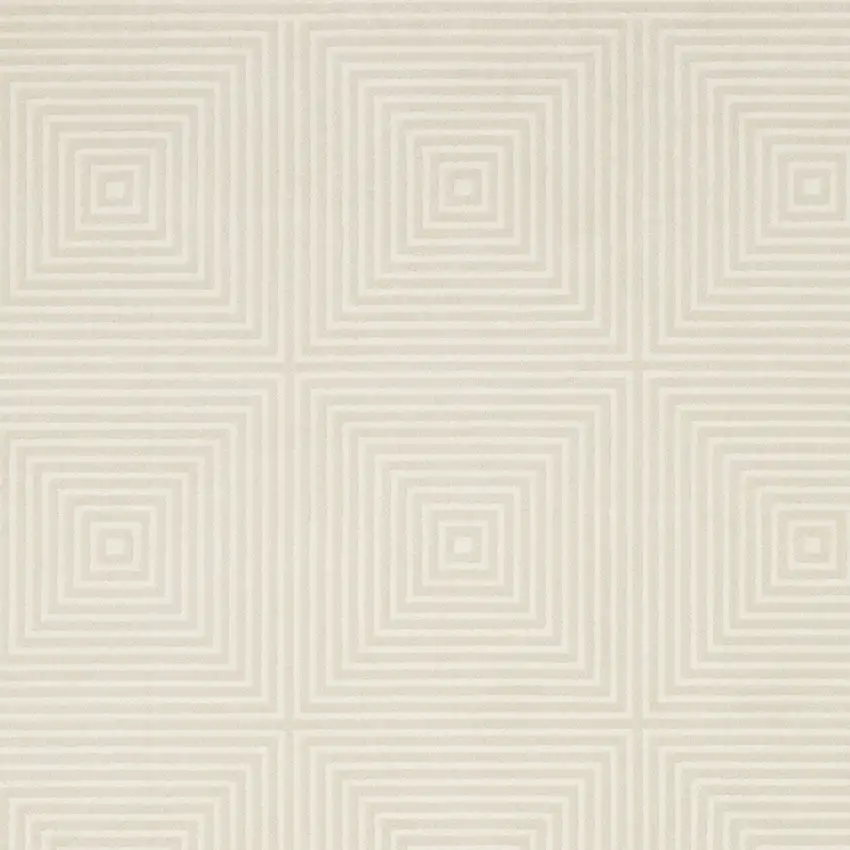 Ivory And Beige Geometric Area Rug Photo 6