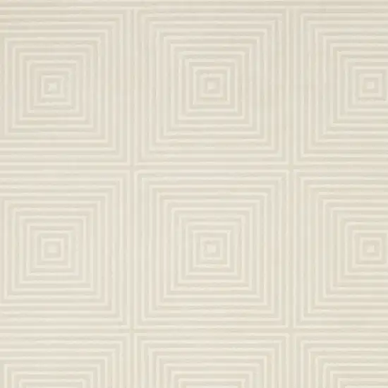 Ivory And Beige Geometric Area Rug Photo 6