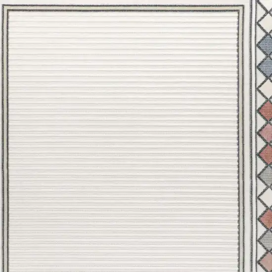 Ivory And Beige Geometric Indoor Outdoor Area Rug Photo 2