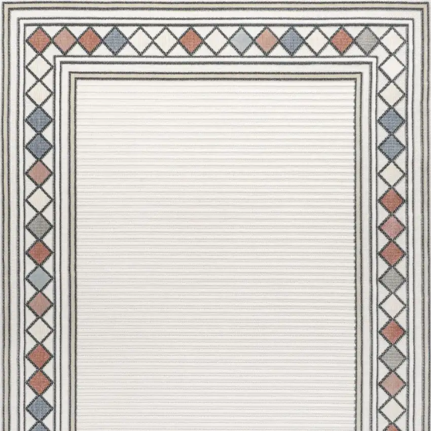 Ivory And Beige Geometric Indoor Outdoor Area Rug Photo 3