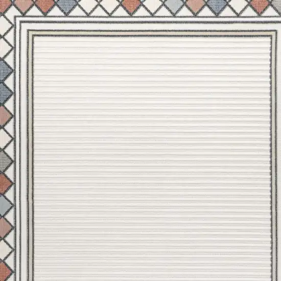 Ivory And Beige Geometric Indoor Outdoor Area Rug Photo 2