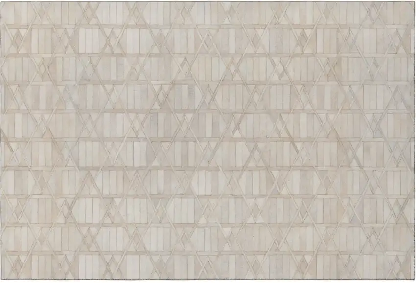 Ivory And Beige Diamond Washable Area Rug With UV Protection Photo 2