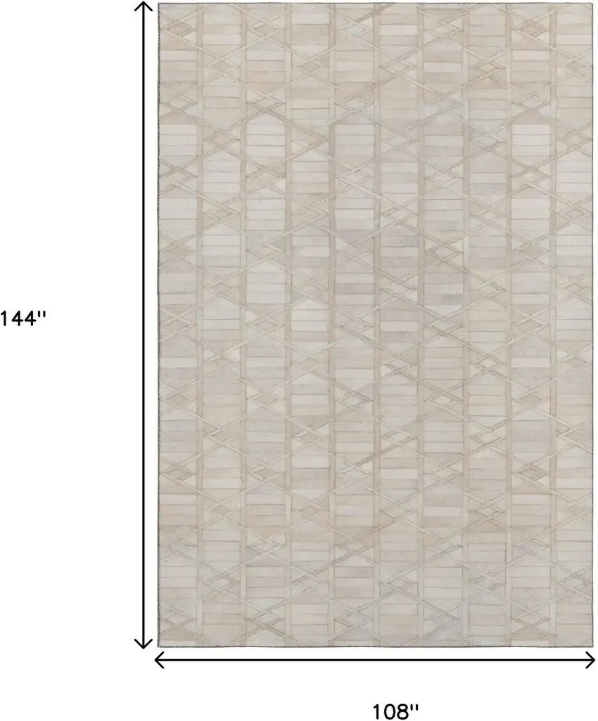 Ivory And Beige Geometric Washable Area Rug With UV Protection Photo 3