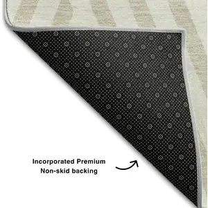 Photo of Ivory And Beige Geometric Washable Area Rug With UV Protection