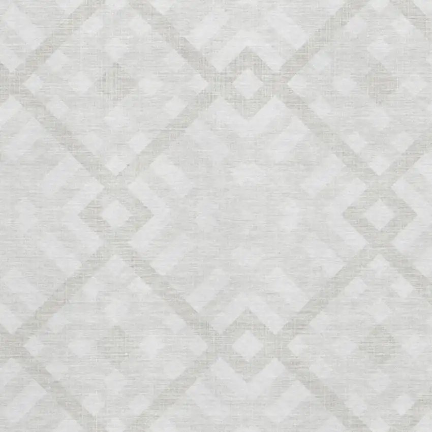 Ivory And Beige Geometric Washable Area Rug With UV Protection Photo 3