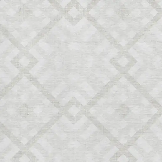 Ivory And Beige Geometric Washable Area Rug With UV Protection Photo 3