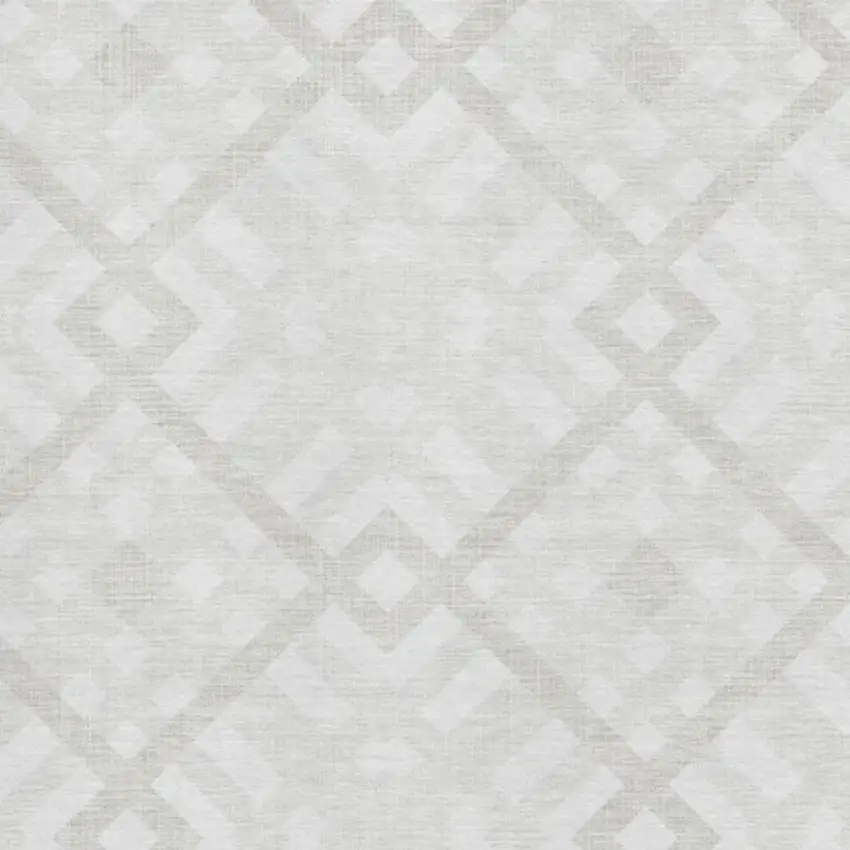 Ivory And Beige Geometric Washable Area Rug With UV Protection Photo 3