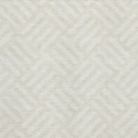 Ivory And Beige Geometric Washable Area Rug With UV Protection Photo 3