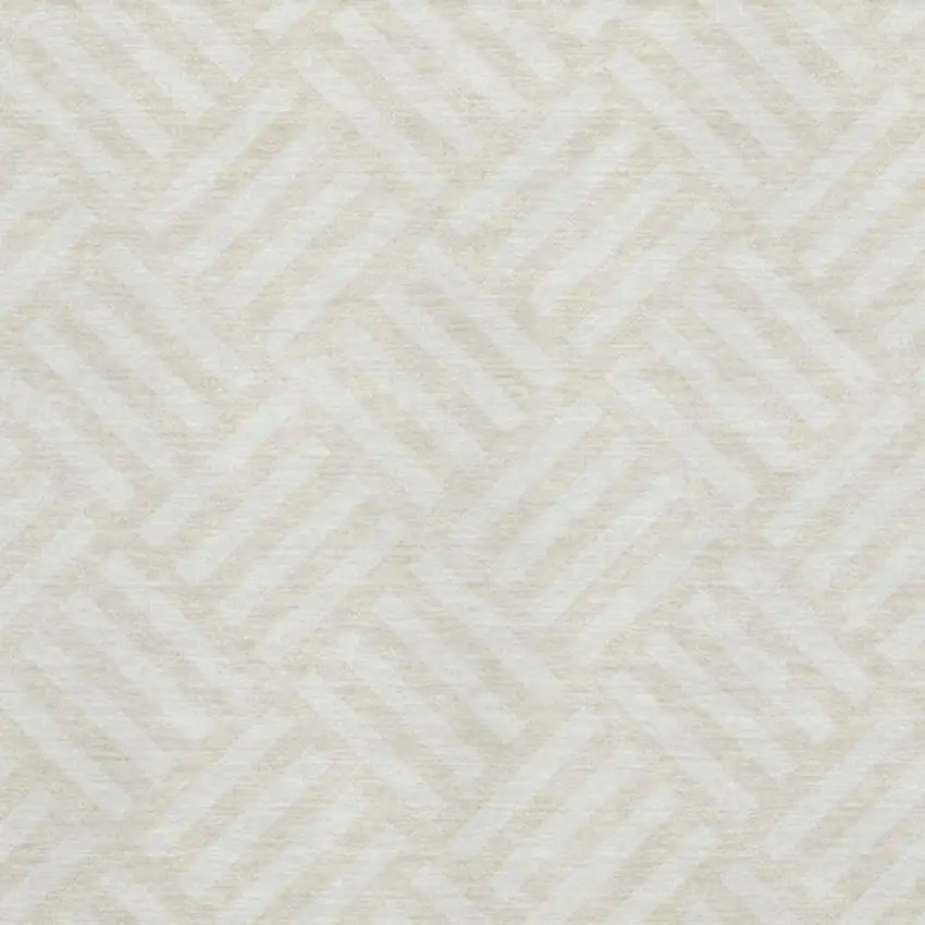 Ivory And Beige Geometric Washable Area Rug With UV Protection Photo 3