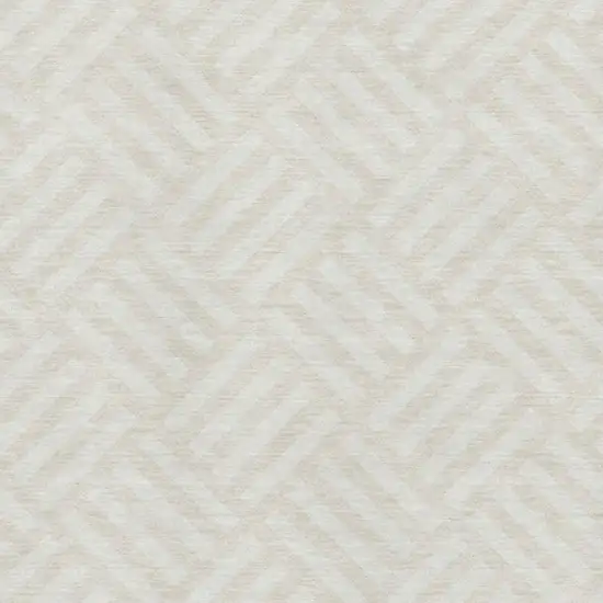 Ivory And Beige Geometric Washable Area Rug With UV Protection Photo 3