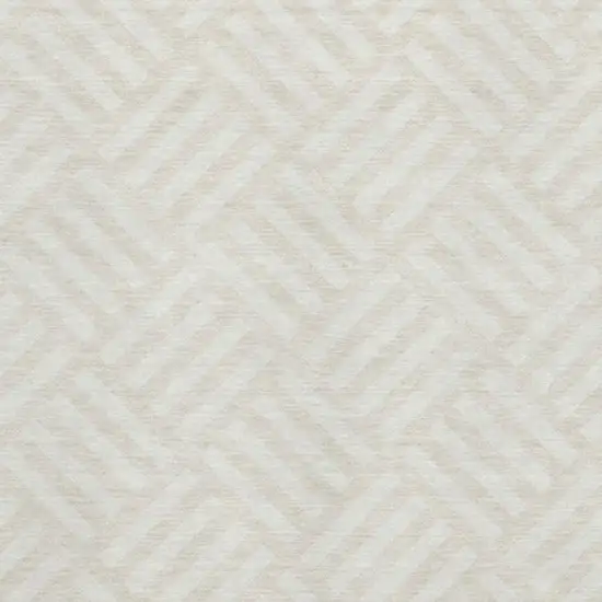 Ivory And Beige Geometric Washable Area Rug With UV Protection Photo 3