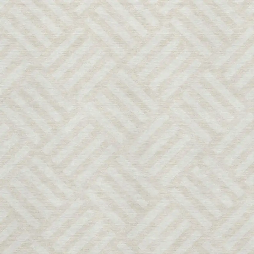 Ivory And Beige Geometric Washable Area Rug With UV Protection Photo 3