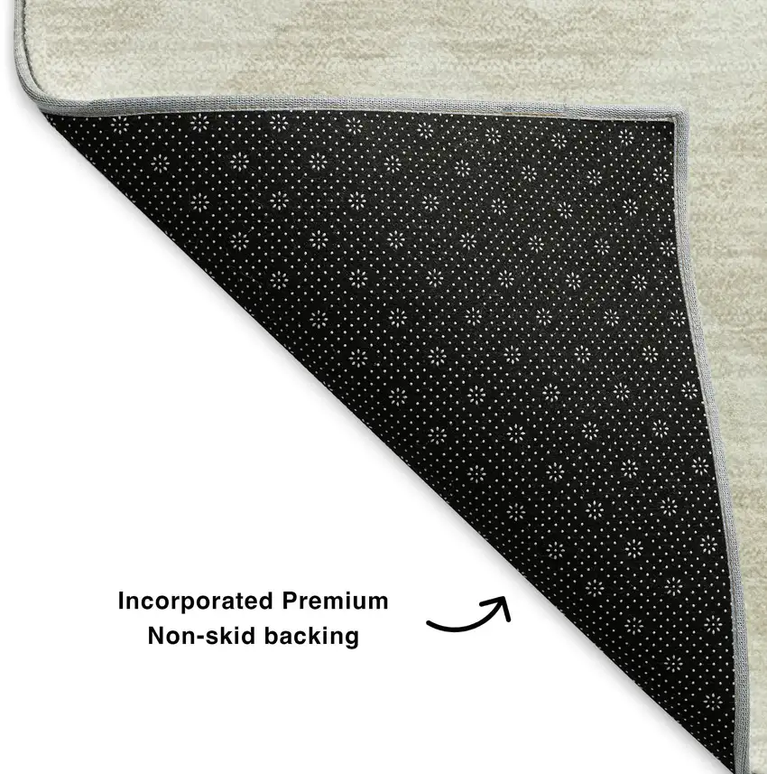 Ivory And Beige Geometric Washable Area Rug With UV Protection Photo 7