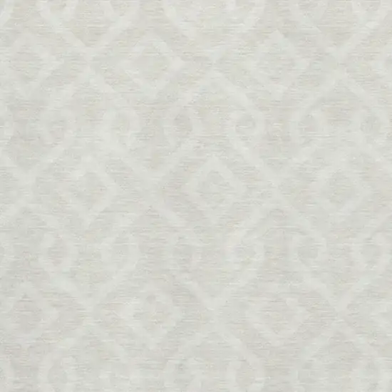 Ivory And Beige Geometric Washable Area Rug With UV Protection Photo 3