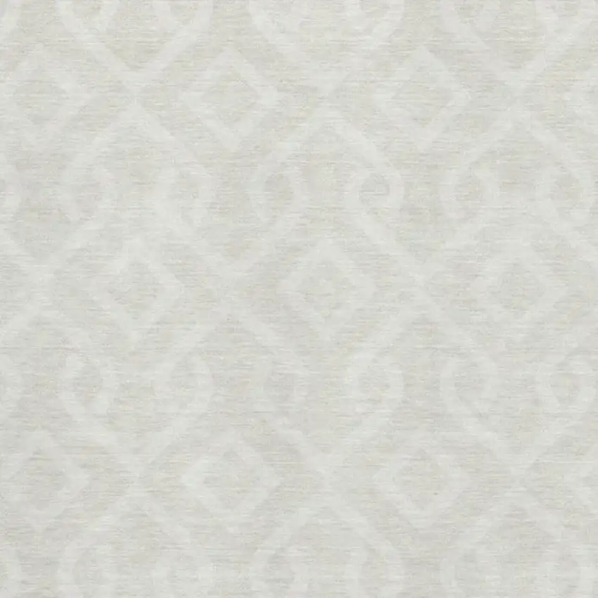 Ivory And Beige Geometric Washable Area Rug With UV Protection Photo 3