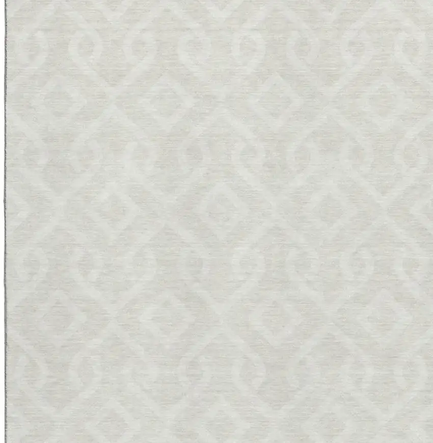 Ivory And Beige Geometric Washable Area Rug With UV Protection Photo 4